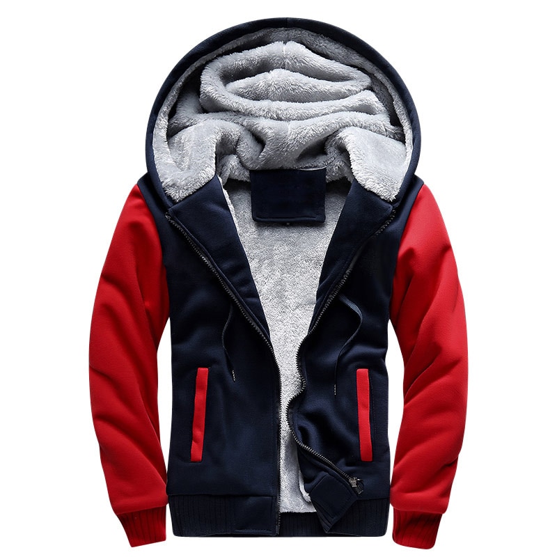 Hoodies Men Hooded Casual Wool Winter Thickened Warm Coat Male Velvet Male Sweatshirts Coat Zipper Cardigan Hoody Man Clothing 