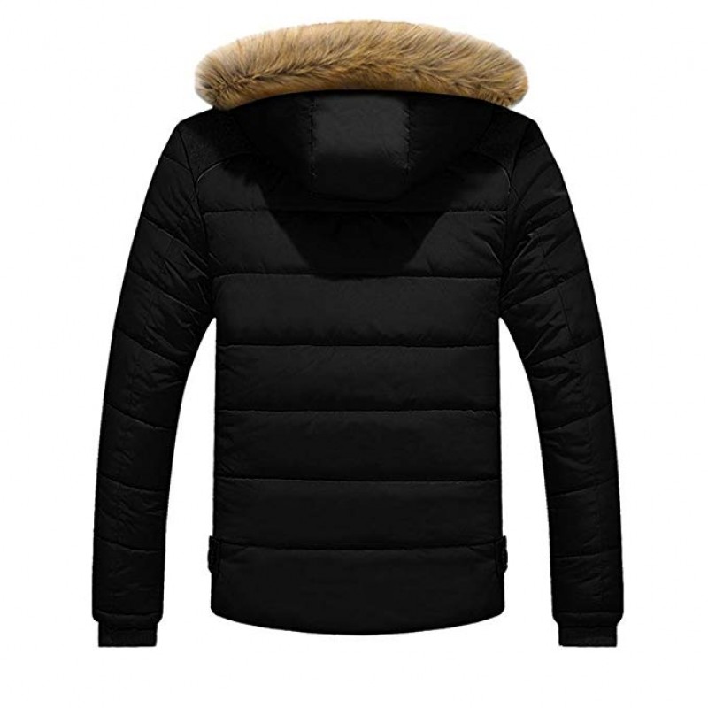 Men's Down Coat, Men Jacket Coat Outdoor Warm Winter Hoodies Thick Plus Faux Fur Hooded Coats Outwear