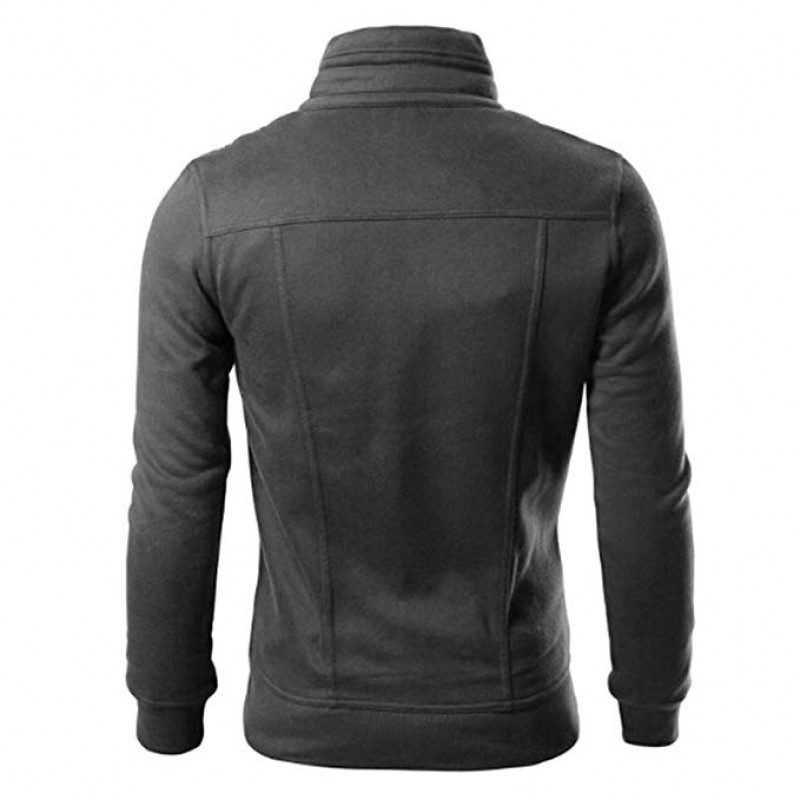 Mens Coat Solid Casual Slim Designed Lapel Zipper Top Jacket