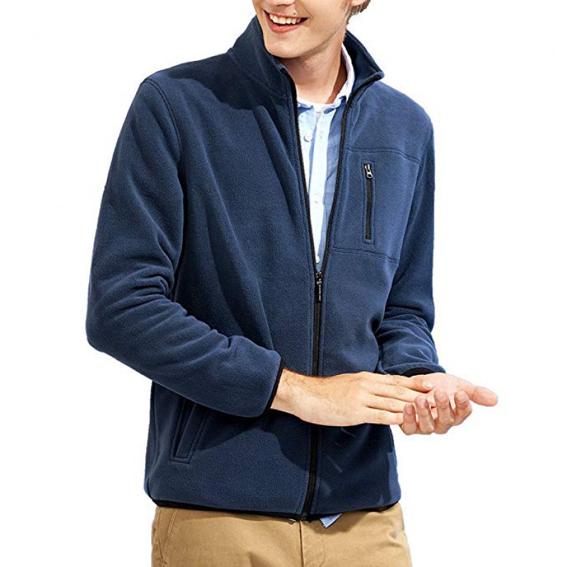 Mens Fleece Full Zip Jacket Long Sleeves Sweatshirt Outdoor Sportwear Coats