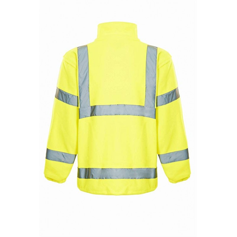 Mens Fleece Full Zip Warm 2 Side Reflective Workwear Comfortable Casual Sweat Jacket