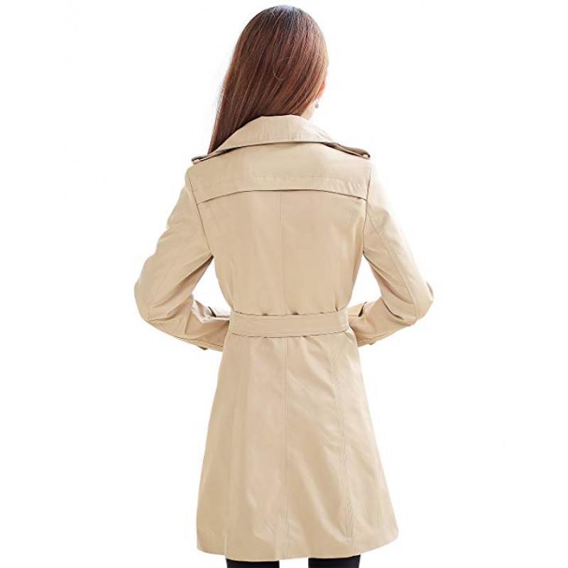 Women's Double Breasted Trench Coat Tailoring Overcoat