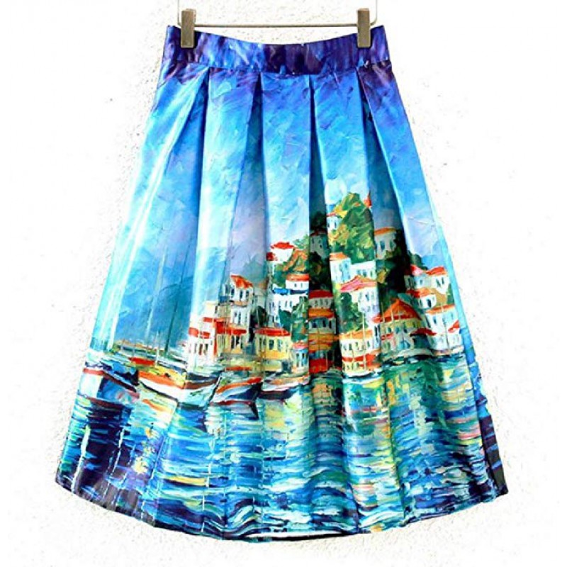 Women Wear to Work Floral High-Waist Knee-Length Skirt